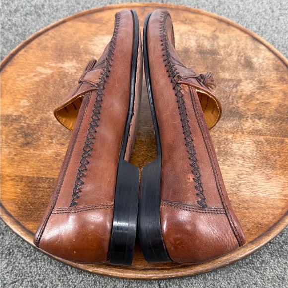 Johnston & Murphy Shoes Mens 8M Brown Leather Tassel Slip On Loafers - Picture 8 of 13